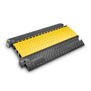 CABLE PROTECTOR DEFENDER LARGE BLACK / YELLOW  3 TRACKS   1M